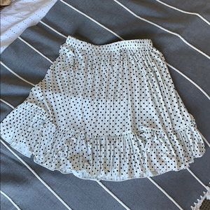 Zara White Polka Dot Print Skirt
